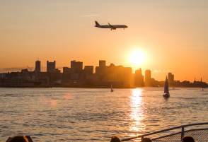 Plane over the Harbor