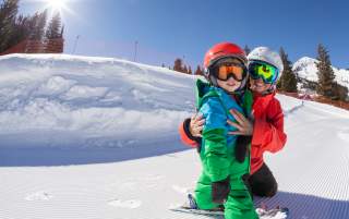 Kids at ski school at Brighton Resort