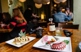 Sushi Rolls and Octopus dishes at Takashi Sushi in Downtown Salt Lake City