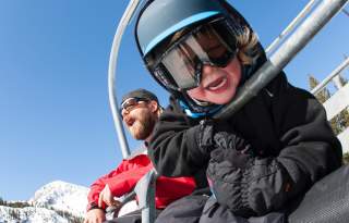 Kid on Ski Lift at Brighton