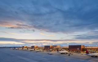 Exterior Sunset shot at the Salt Lake City International Airport