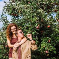 Couple in an Apple Orchard near Syracuse