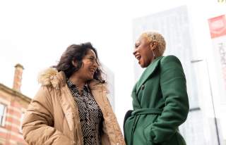 2 people laughing