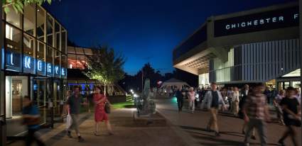 Chichester Festival Theatre exterior at night
