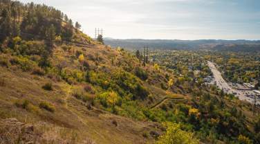 fall colors covering rapid city from the view of skyline wildernes area in rapid city, sd