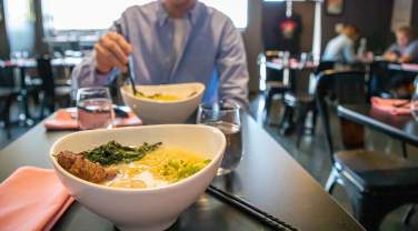 two bowls of ramen at the locally owned restaurant bokujo in rapid city