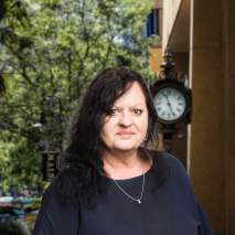 Linda Cannup Headshot with city background
