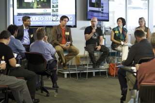 Joshua Baer speaking at Capital Factory in Austin Texas