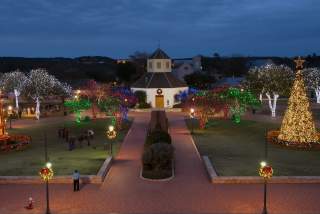 Marktplatz at Christmas in Fredericksburg near austin texas
