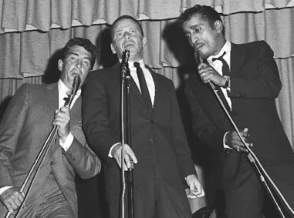 Dean Martin, Frank Sinatra, Sammy Davis Jr. singing at the Riviera.