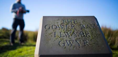 The Gower Way stone marker