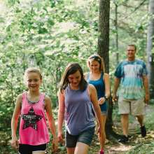 A family hiking