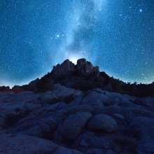 Starry blue skies over the rolling rock formations of Three Peaks Recreation Area in Cedar City.