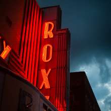 lighted theatre neon sign