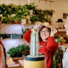 Girls shopping at Pups Plants in Clarskville, TN.