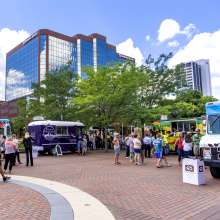 Food trucks in Freimann Square in Fort Wayne, Indiana