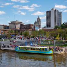Canal Boat docked at Promenade Park