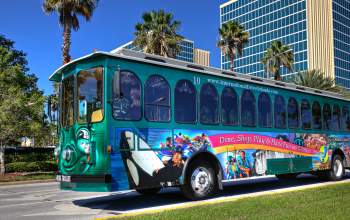 I-Drive Resort Area trolley outside hotel