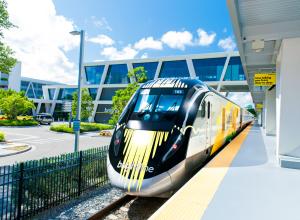 Brightline train at station
