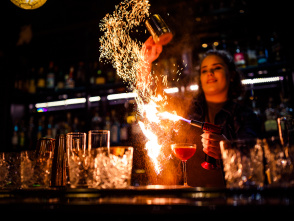 exciting cocktail being made with flame