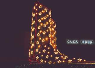 Giant boots sculpture lit with star lights