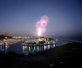 Fireworks over the harbor
