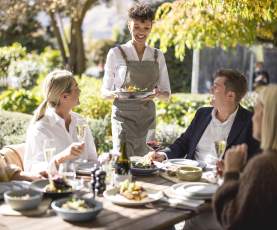 People dining at Mora Wines & Artisan Kitchen