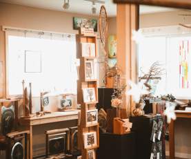 Inside of an art shop.