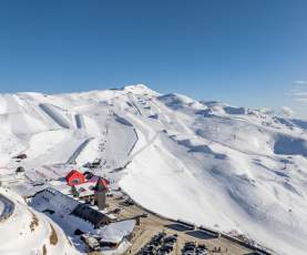 Aerial view of ski field