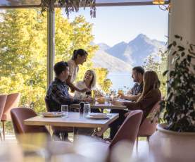 Friends dining at Soda, Queenstown