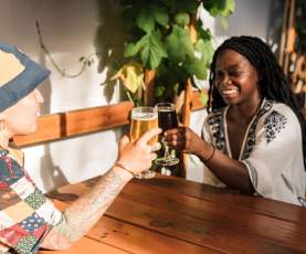People enjoying beer at Jackknife Brewing