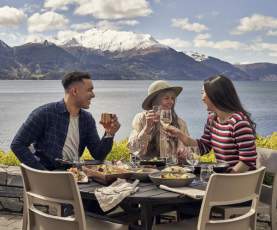 The on-site garden provides fresh produce for the Walter Peak restaurant