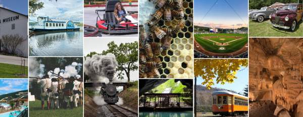 A collage of Raystown Lake Region Attractions