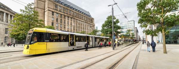 Metrolink tram in St Peter's Square