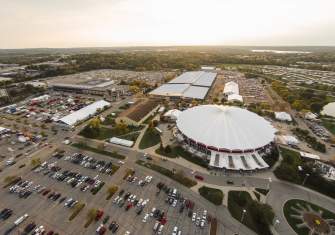 Aerial view of the Alliant Energy Center campus