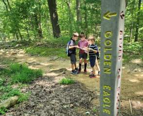 Kids hiking