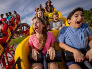 Kids screaming on roller coaster