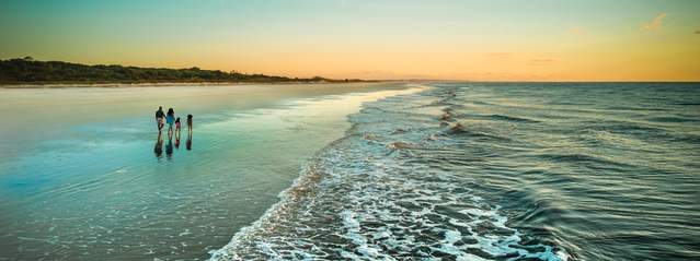Family on East Beach on St. Simons Island