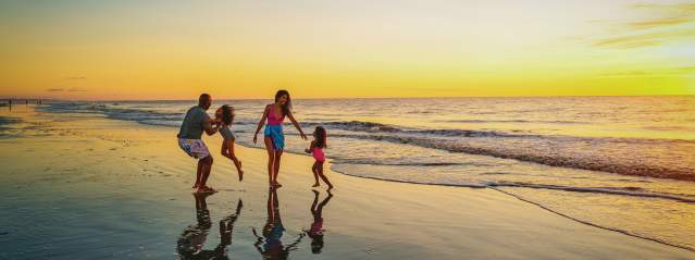 Family on the beach