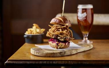 Montagu Arms - Monty's Inn Prawn Burger - Food and Drink Feature
