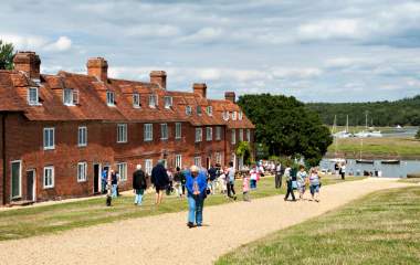 People walking at Bucklers Hard in the New Forest
