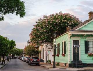 The French Quarter at sunset