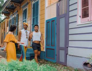 Three friends exploring the Marigny neighborhood