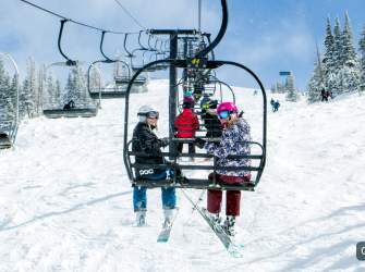 On the lift at Brian Head Resort