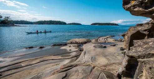 Sandstone beach.