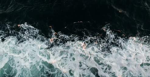 Waves crashing.