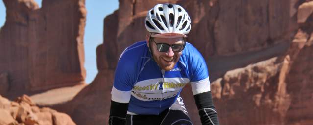 Man participates in the annual Skinny Tire Festival