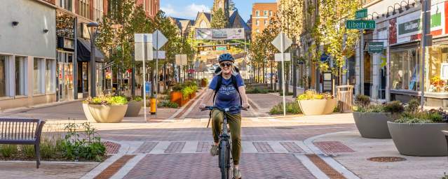 Angie Riding on Baltimore Street - Reimagine Cumberland