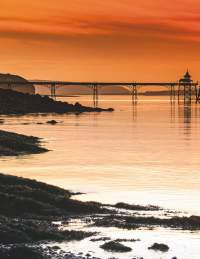 A view of Ladye Bay in Clevedon near Bristol at sunset - credit Dave Peters