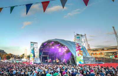 A view of the crowd in front of a stage at Bristol Harbour Festival - credit Paul Box